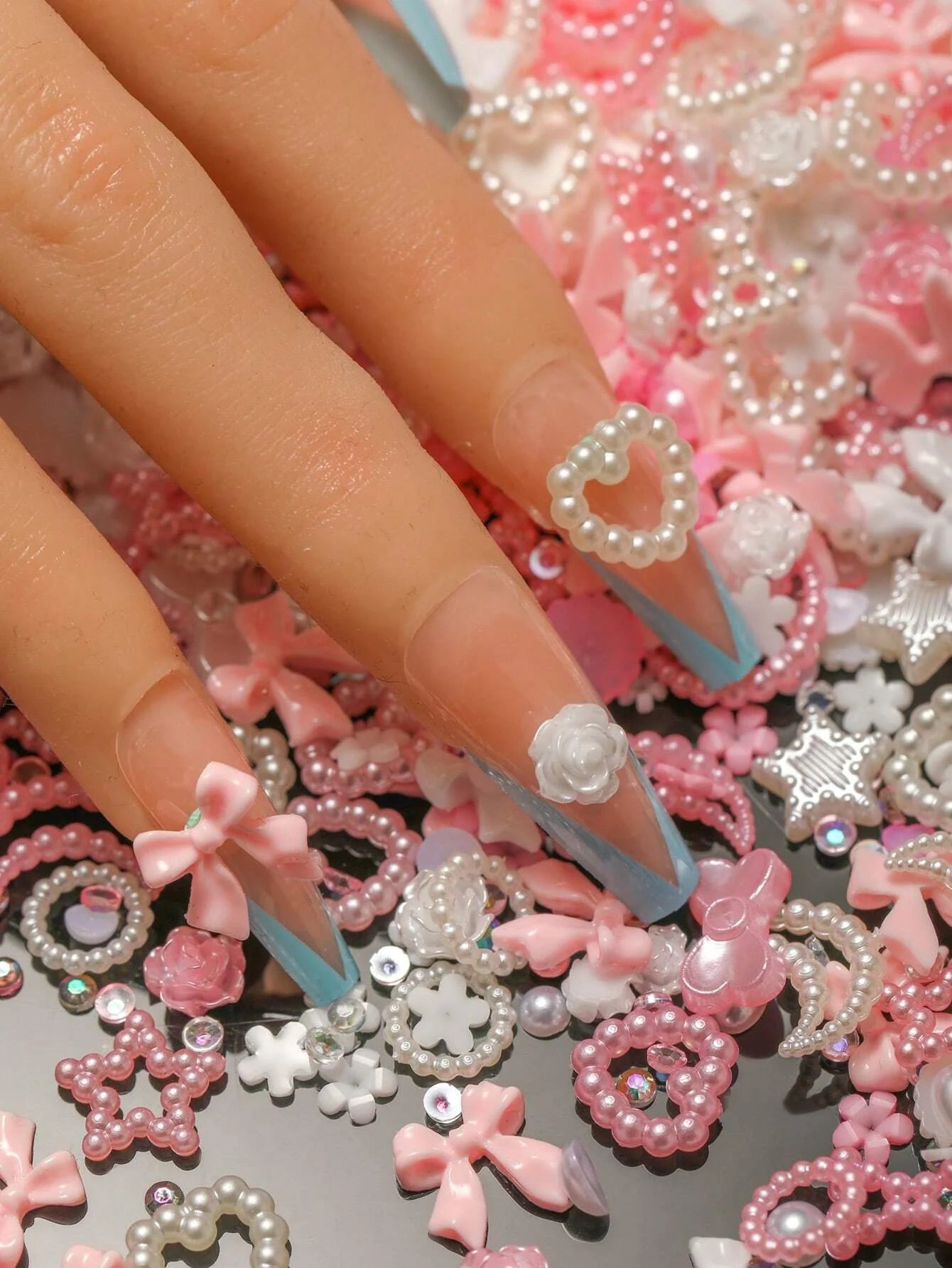 50pcs Kawaii Mixed Nail Charms