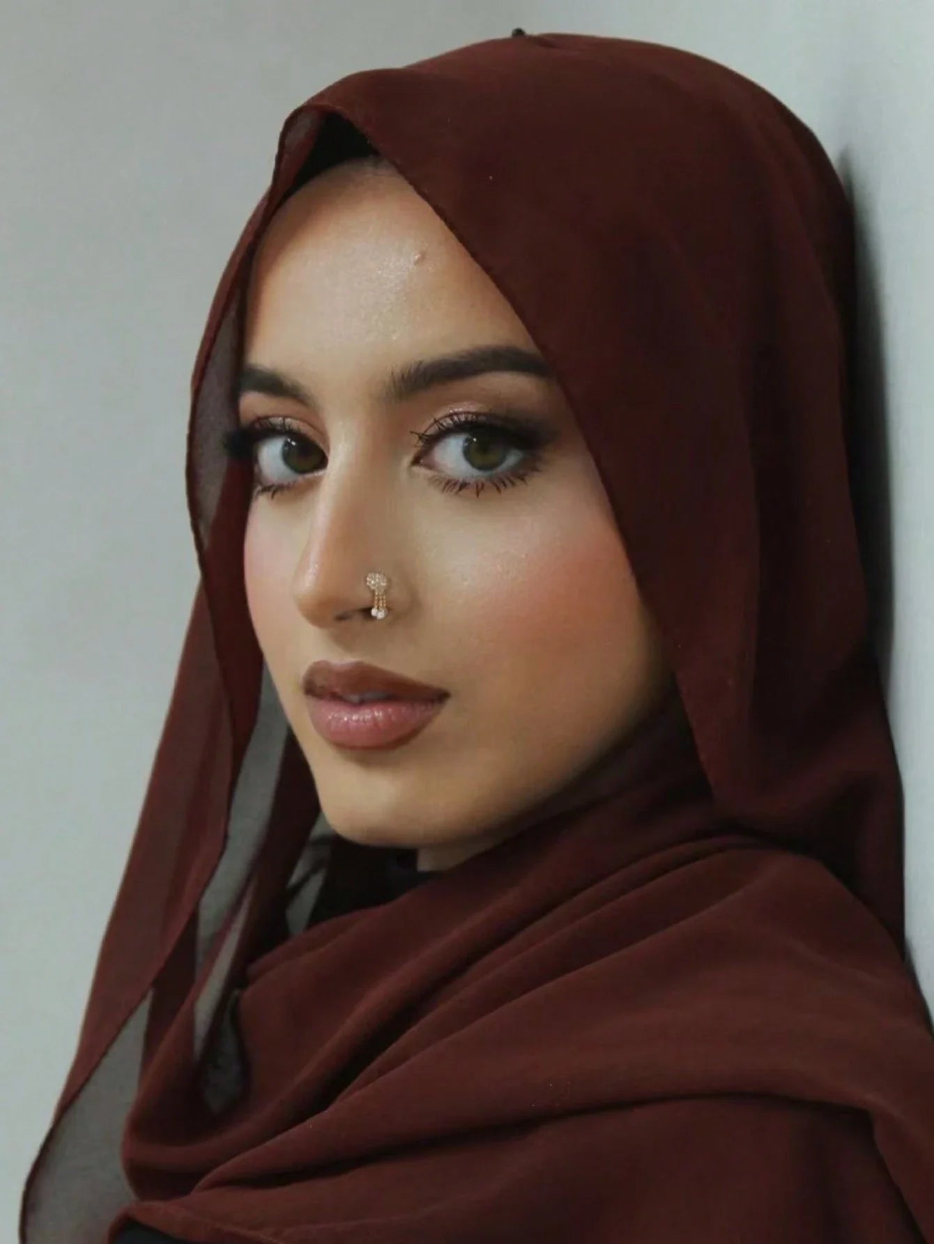Faux Pearl Chiffon Hijab Scarf