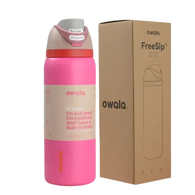 Owala FreeSip White Engraved Bottle