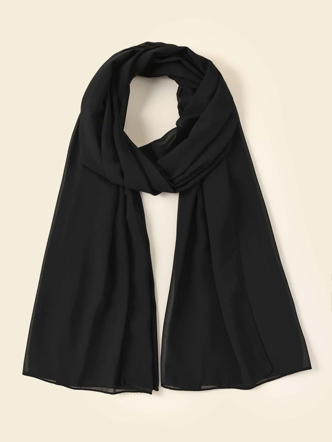 Plain Chiffon Pearl Hijab Scarf