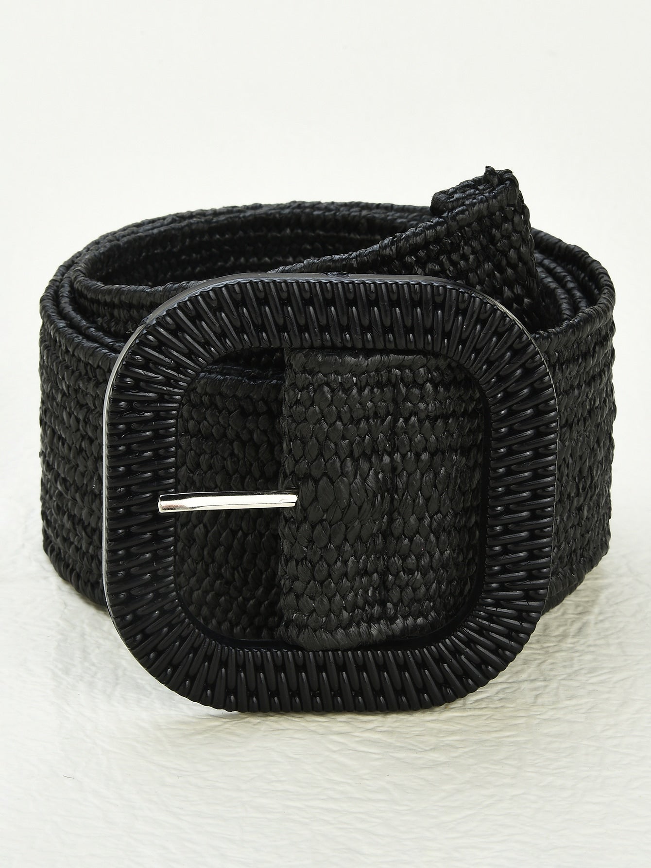 Boho Square Buckle Straw Belt