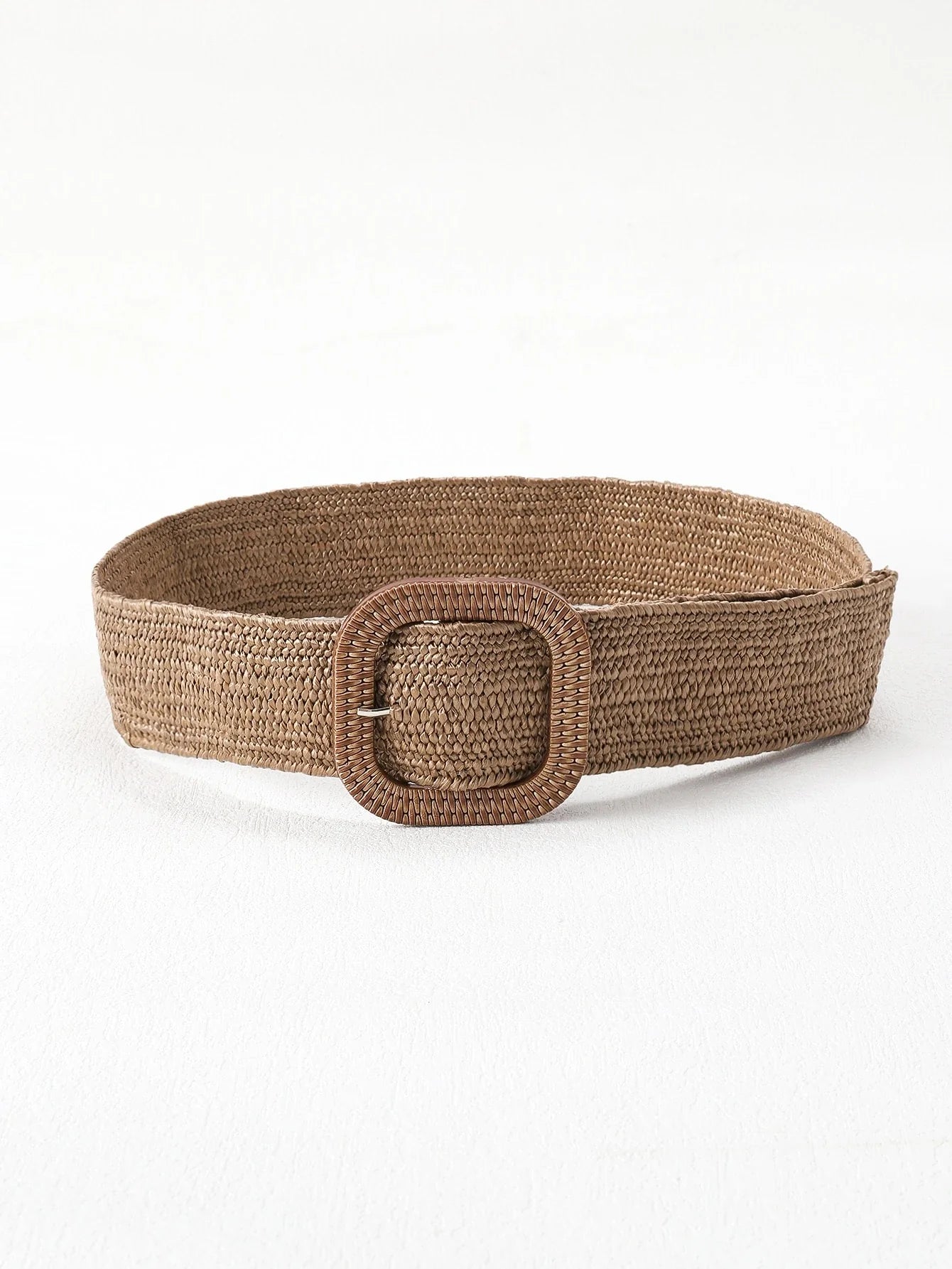 Boho Square Buckle Straw Belt