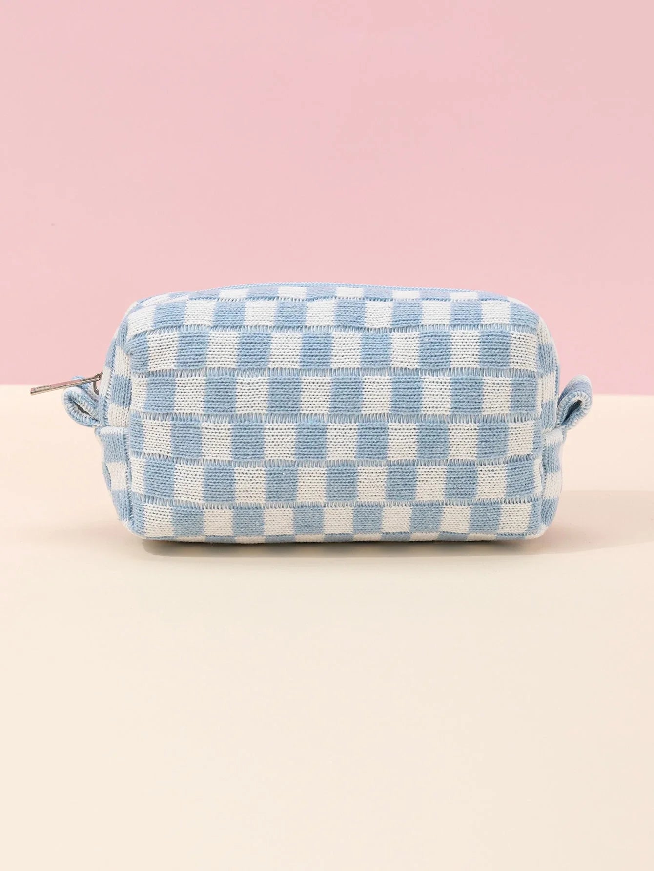 Blue White Knitted Travel Bag