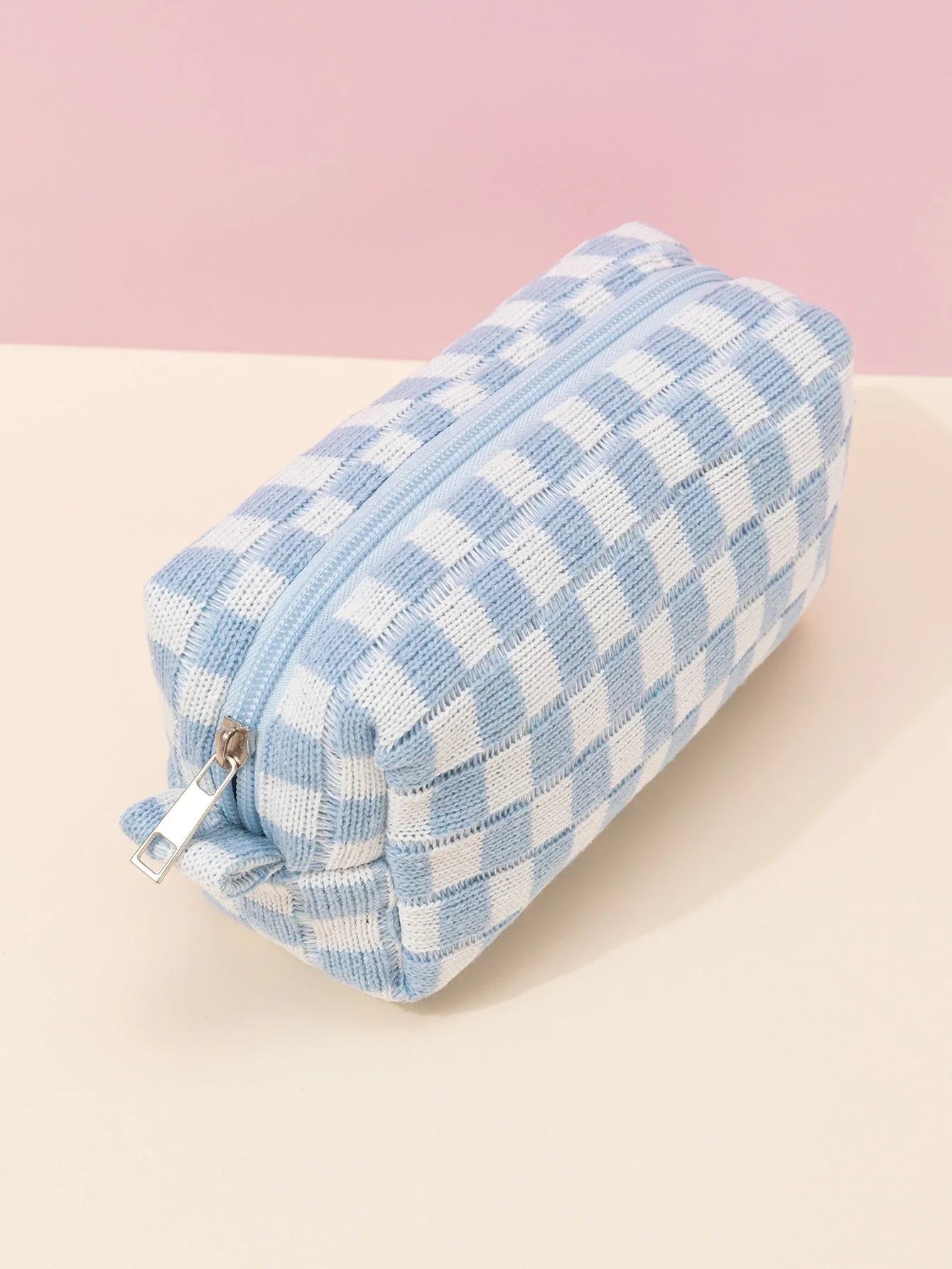 Blue White Knitted Travel Bag