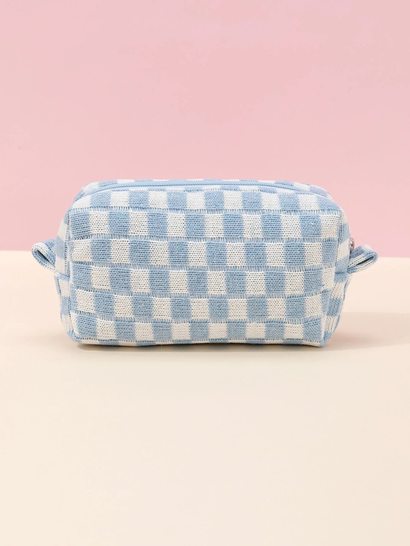 Blue White Knitted Travel Bag