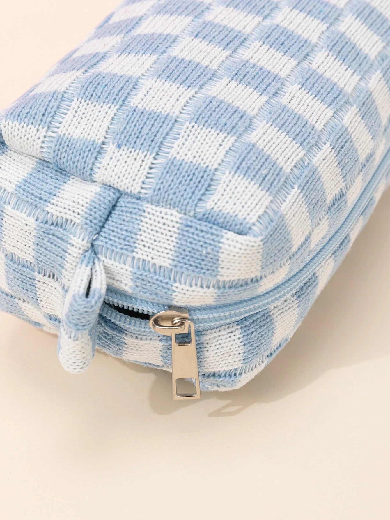 Blue White Knitted Travel Bag