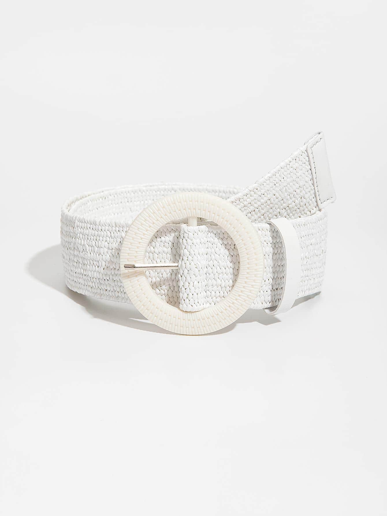 Boho Straw Belt With Buckle