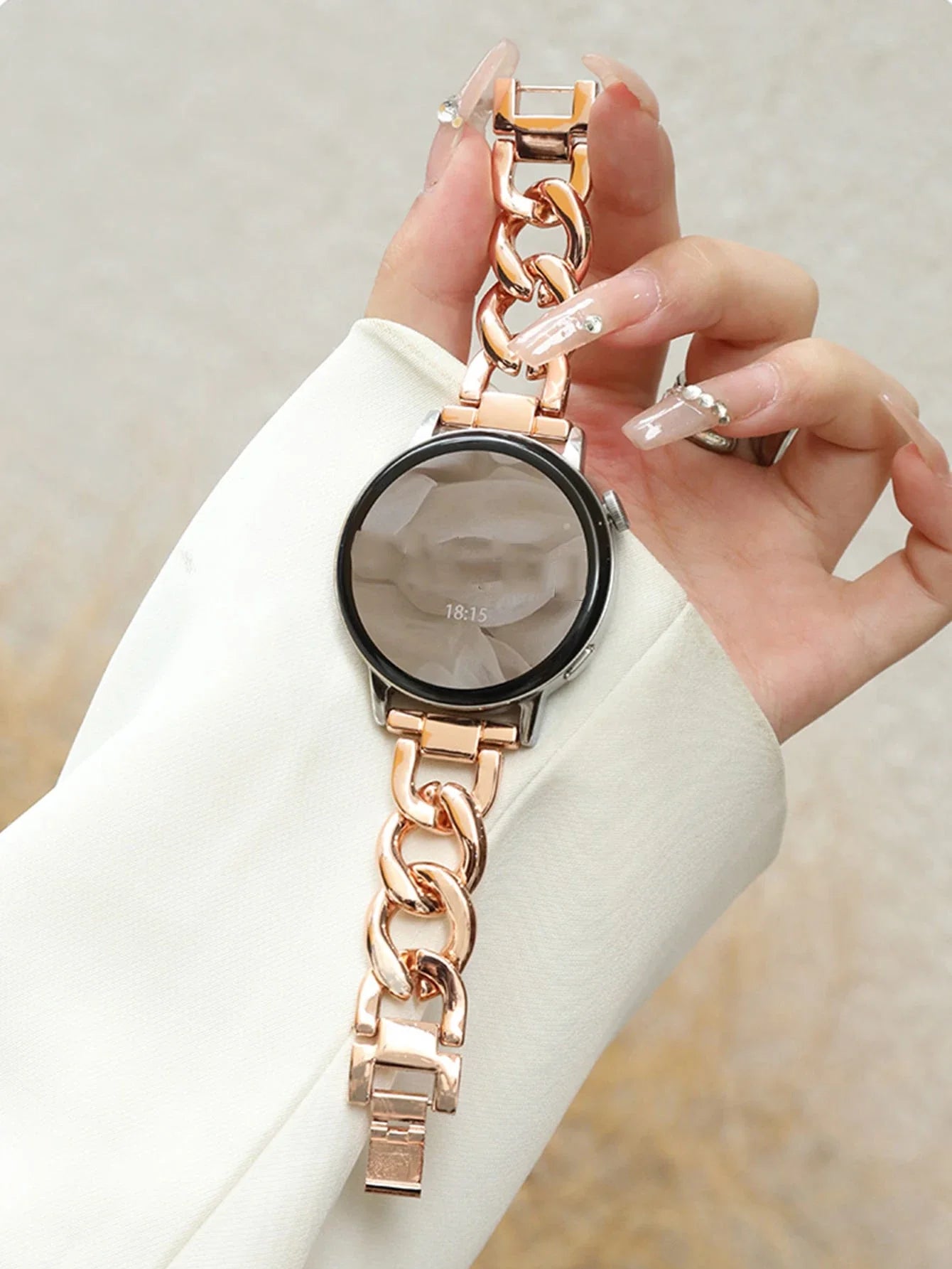 Rose Gold Metal Watch Band