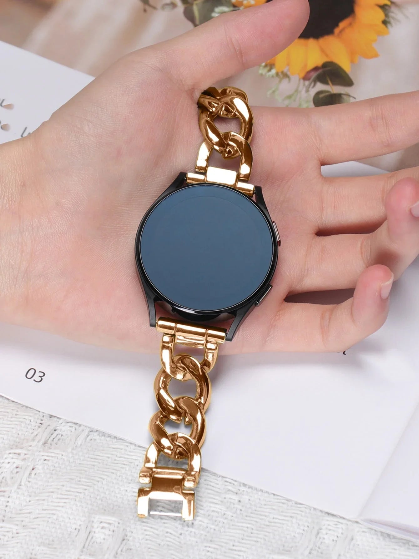 Rose Gold Metal Watch Band