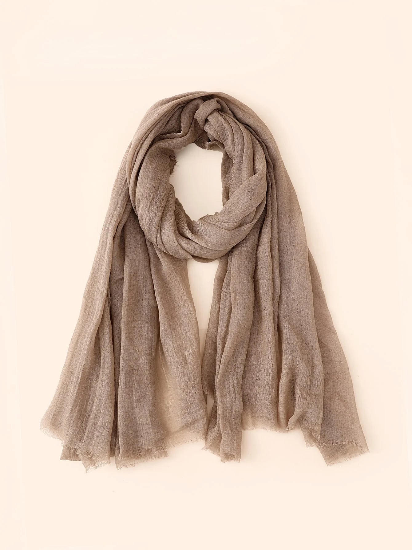 Women Linen Solid Color Hijab