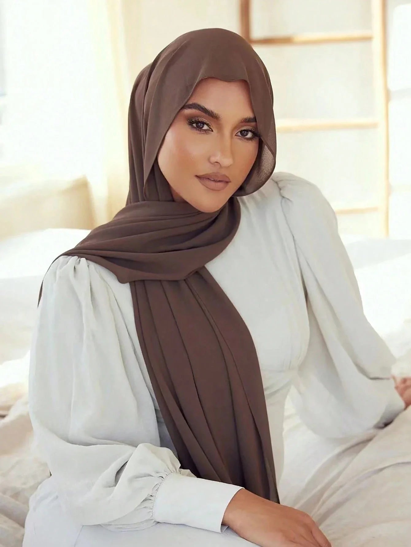 Faux Pearl Chiffon Hijab Scarf