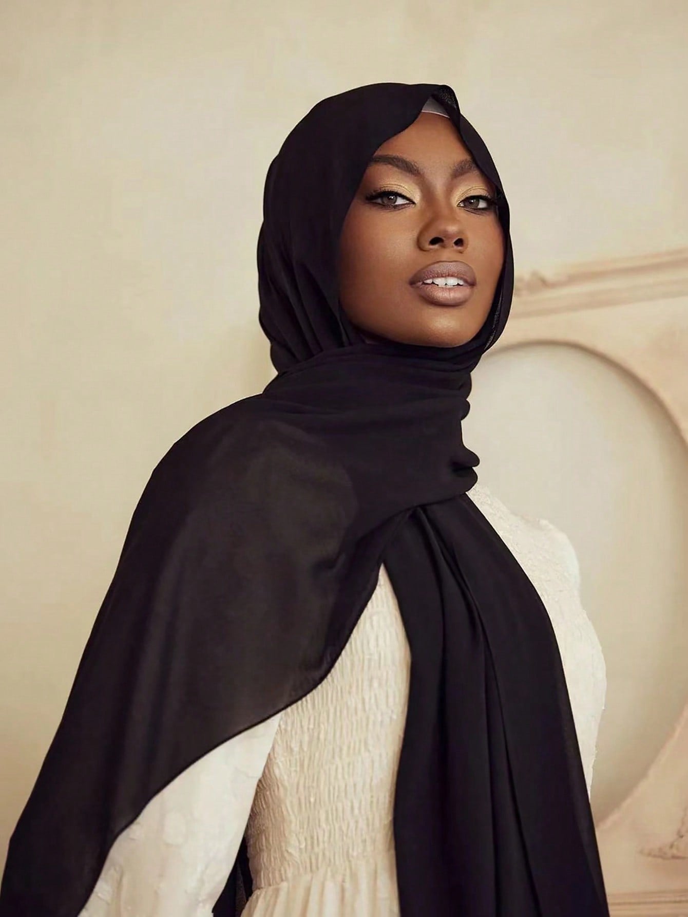 Faux Pearl Chiffon Hijab Scarf