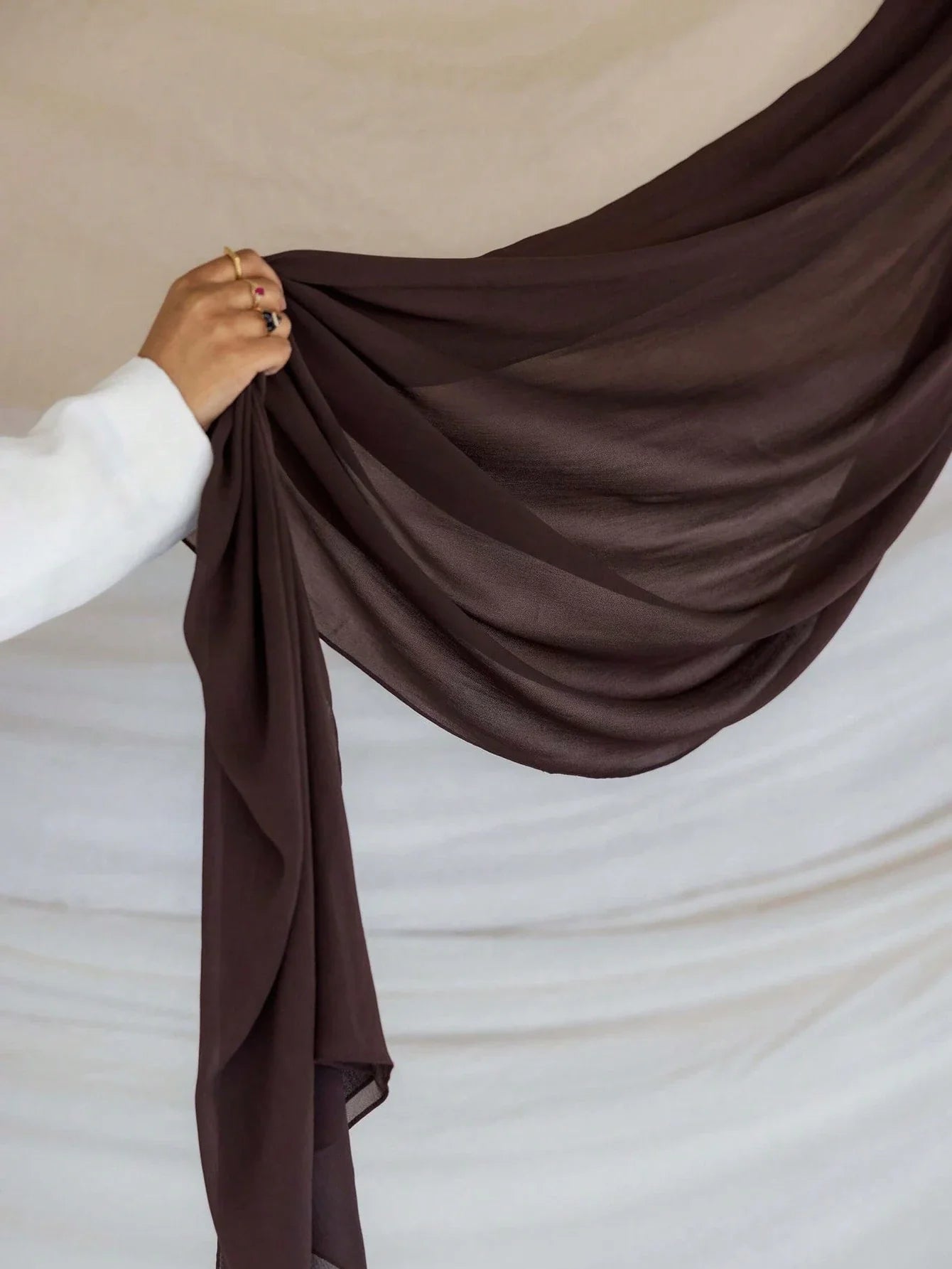 Faux Pearl Chiffon Hijab Scarf