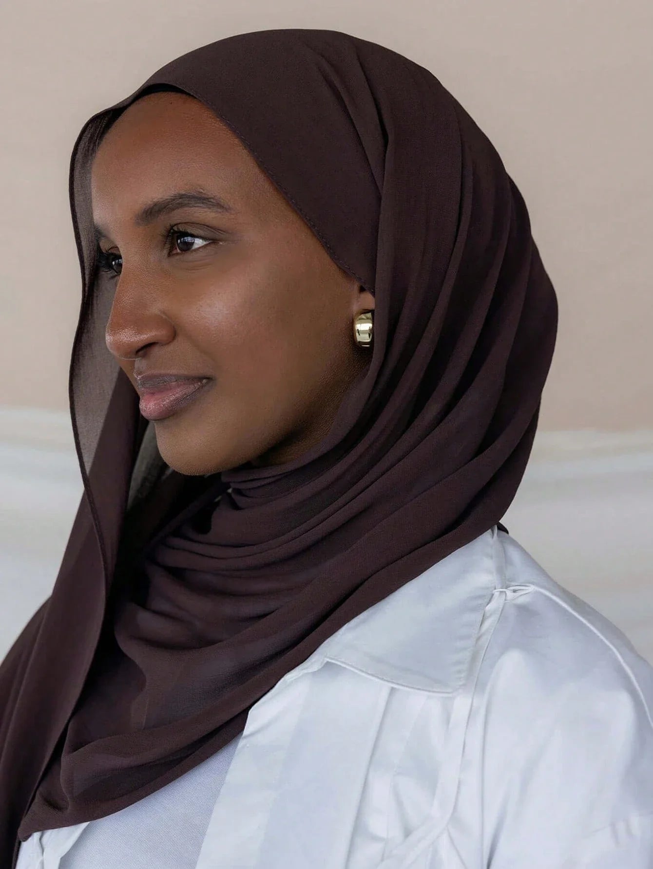 Faux Pearl Chiffon Hijab Scarf