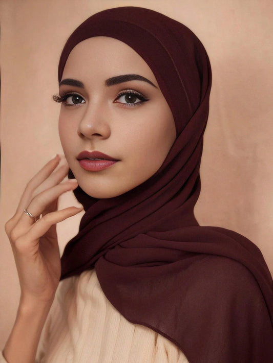 Chiffon Hijab With Faux Pearl