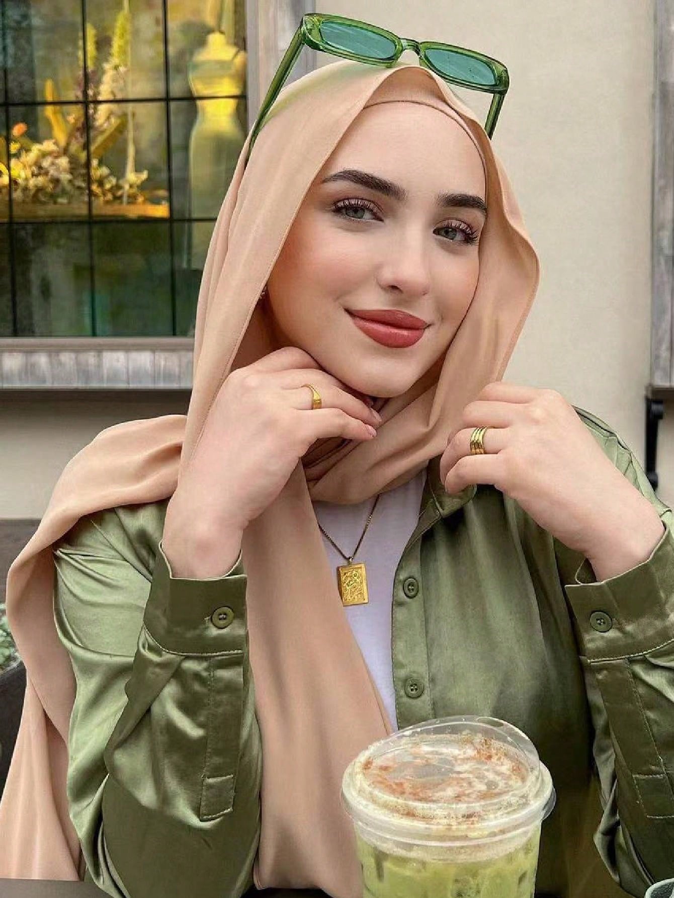 Faux Pearl Chiffon Hijab Scarf