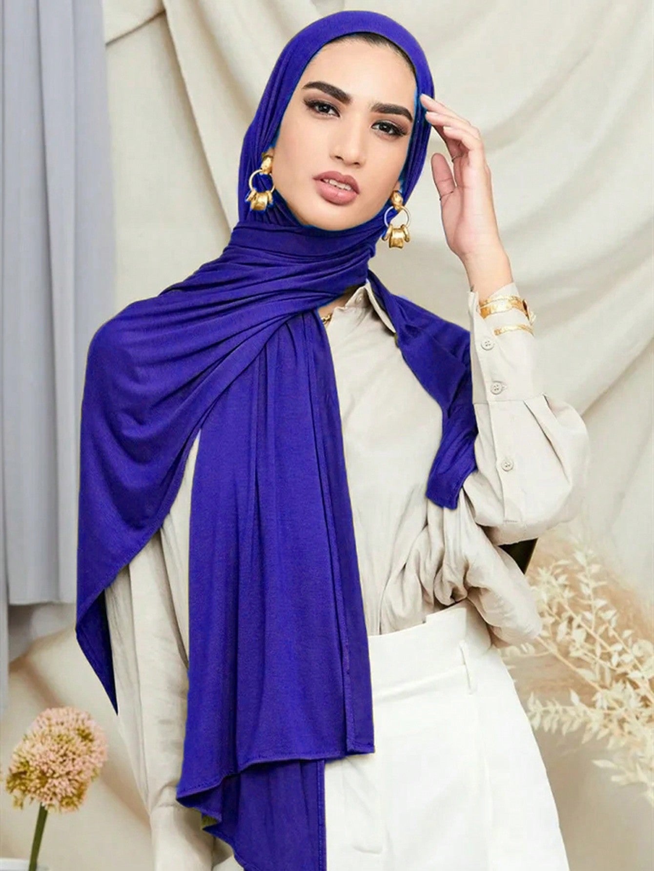 Large Solid Color Hijab Scarf