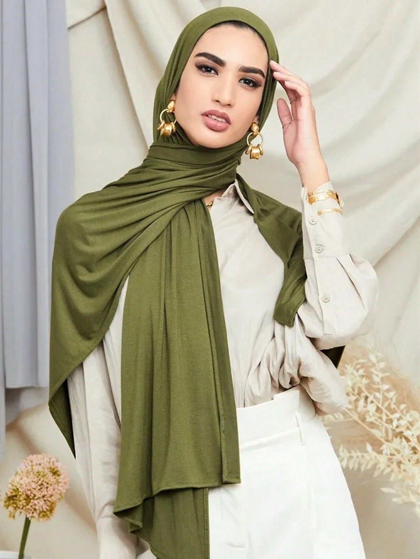 Large Solid Color Hijab Scarf