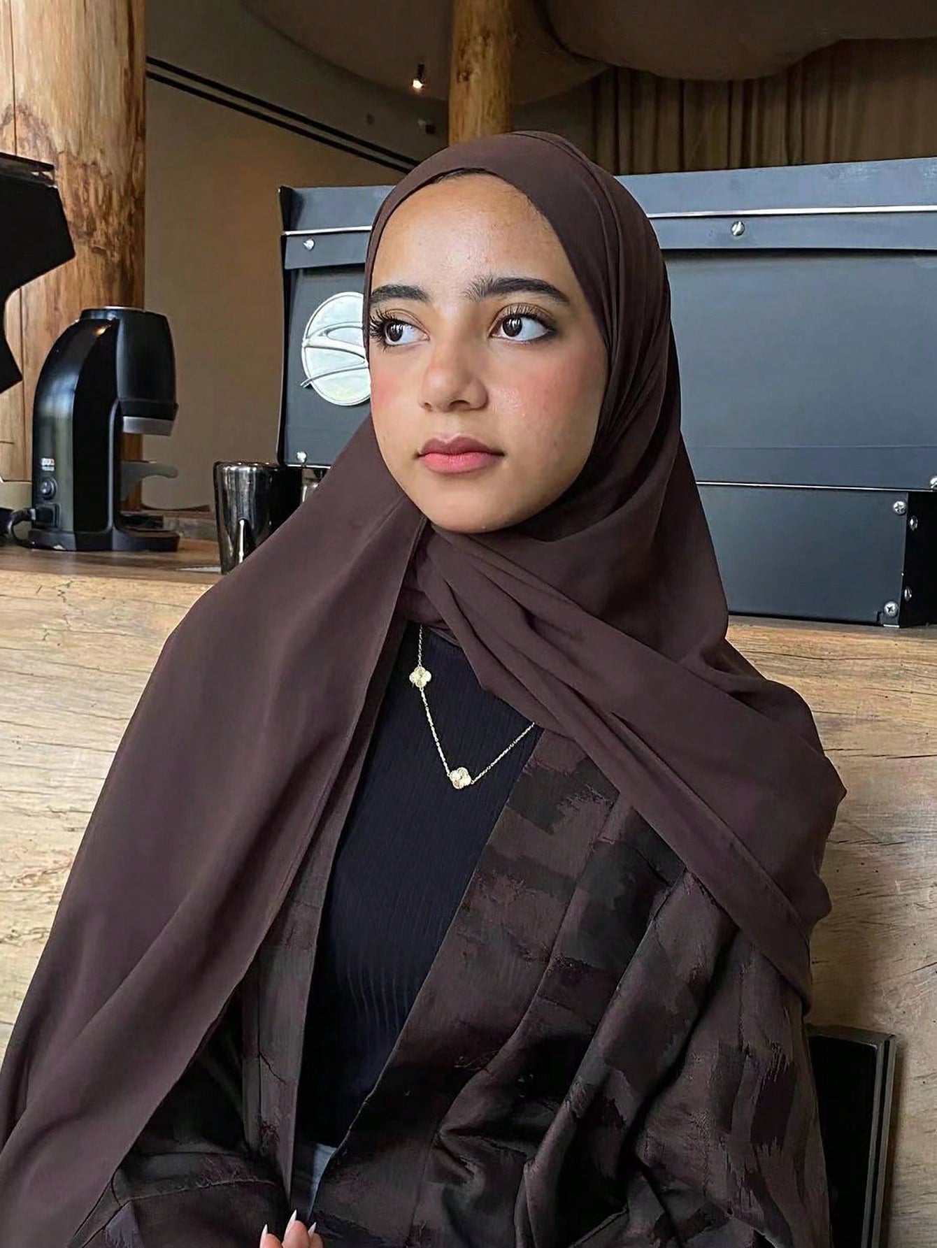 Faux Pearl Chiffon Hijab Scarf