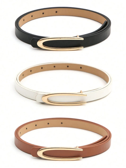 Women's Golden Buckle Belt Set