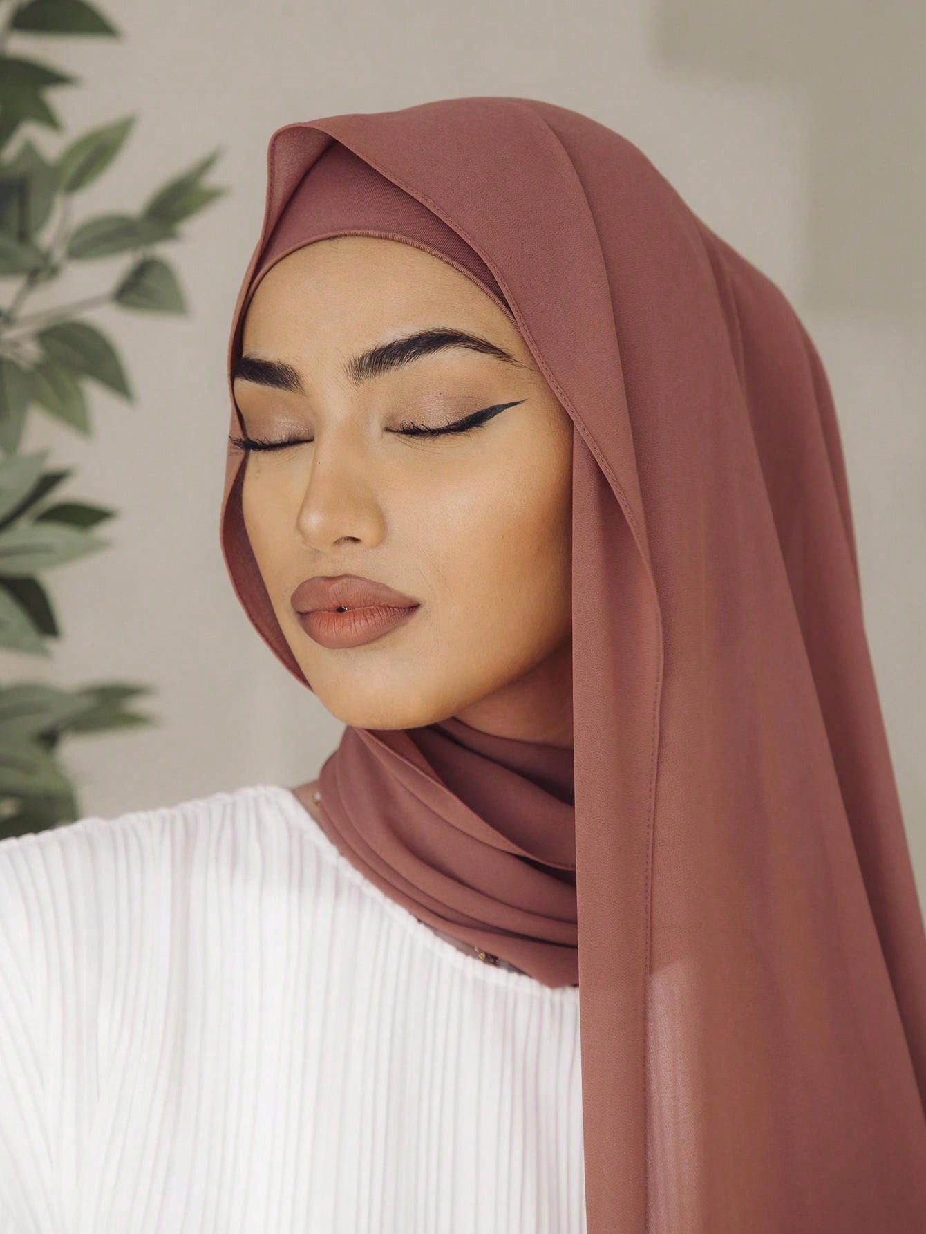 Women Linen Solid Color Hijab