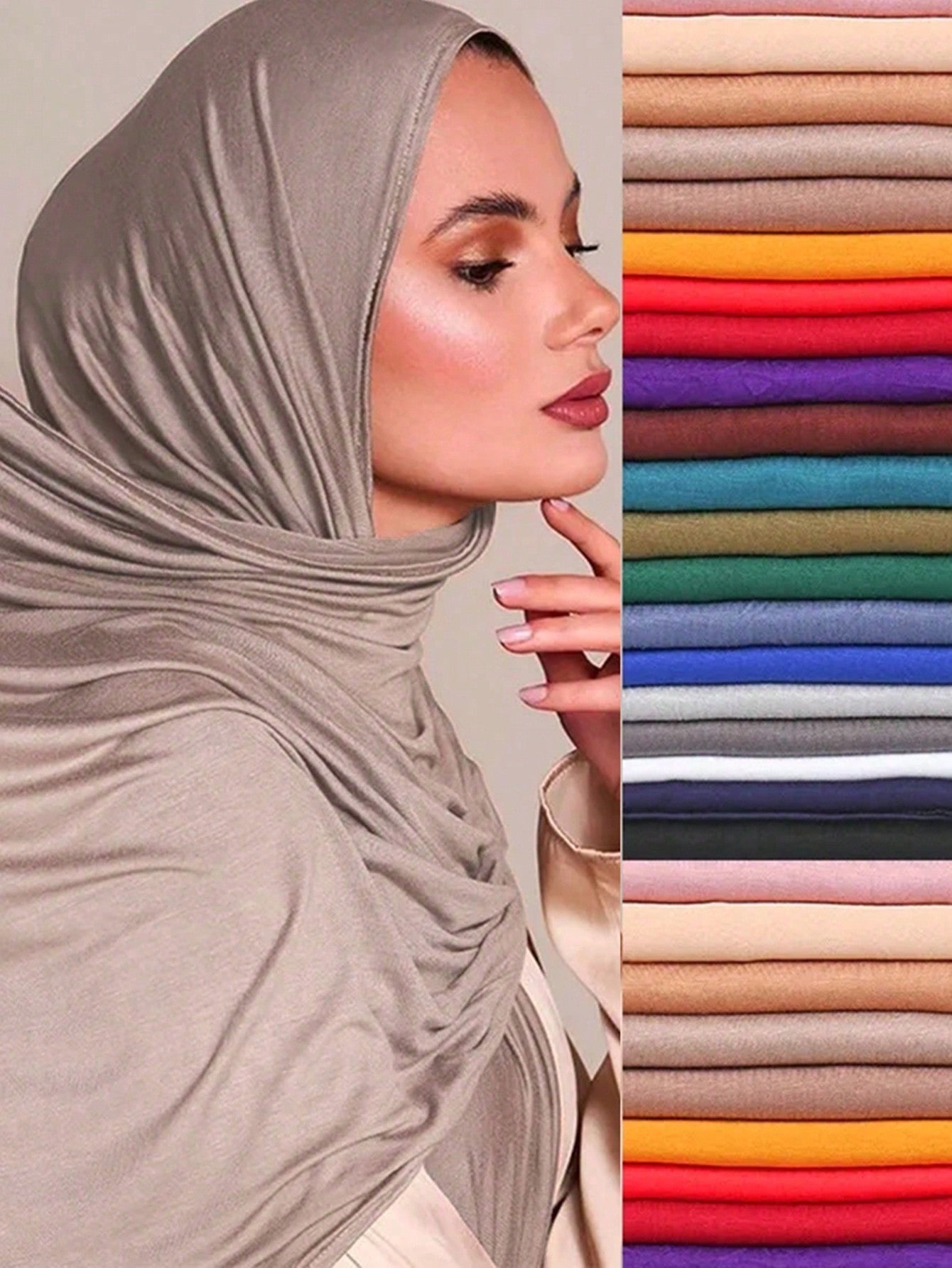 Large Solid Color Hijab Scarf