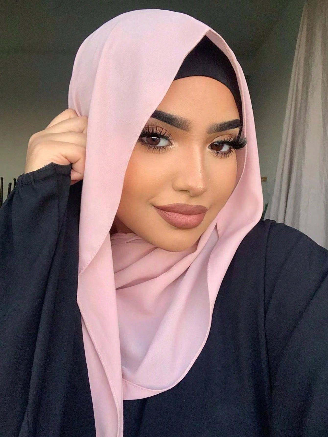 Faux Pearl Chiffon Hijab Scarf