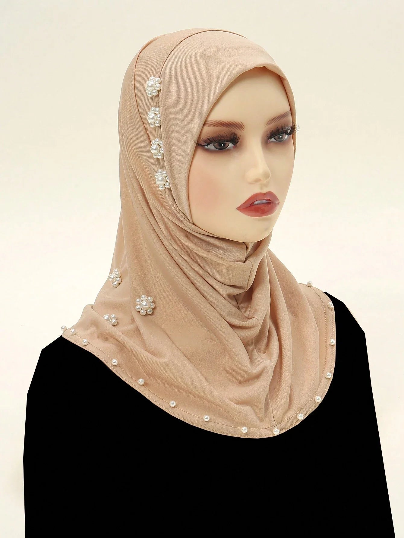 Elegant Pearl & Flower Hijab