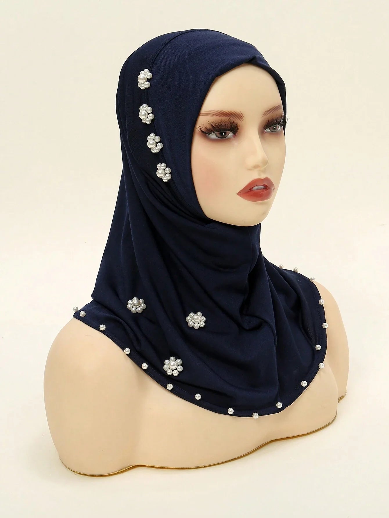 Elegant Pearl & Flower Hijab