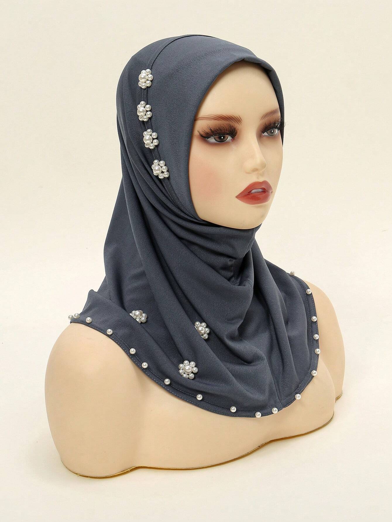 Elegant Pearl & Flower Hijab