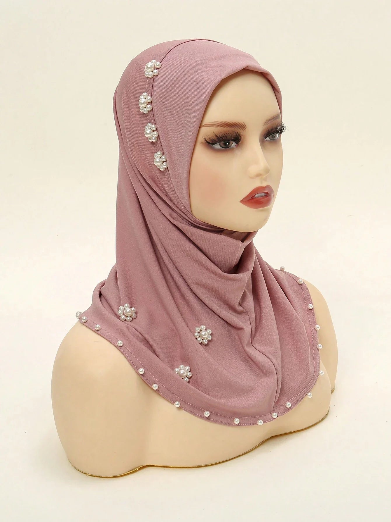 Elegant Pearl & Flower Hijab