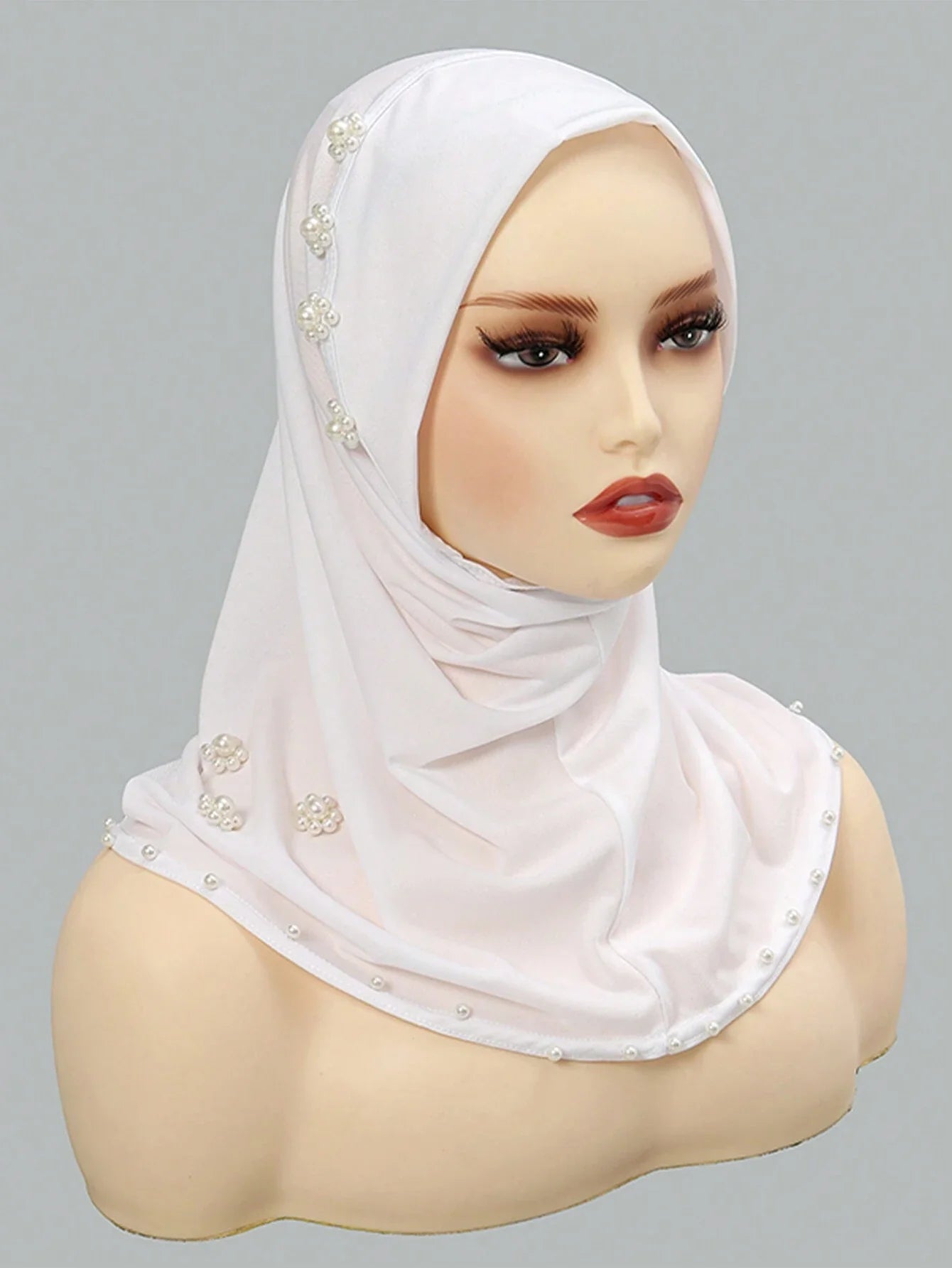 Elegant Pearl & Flower Hijab