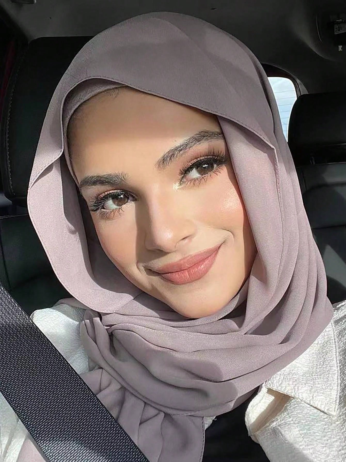 Plain Chiffon Pearl Hijab Scarf