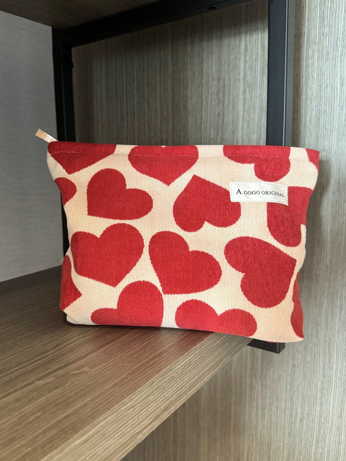 Red Heart Cosmetic Travel Bag