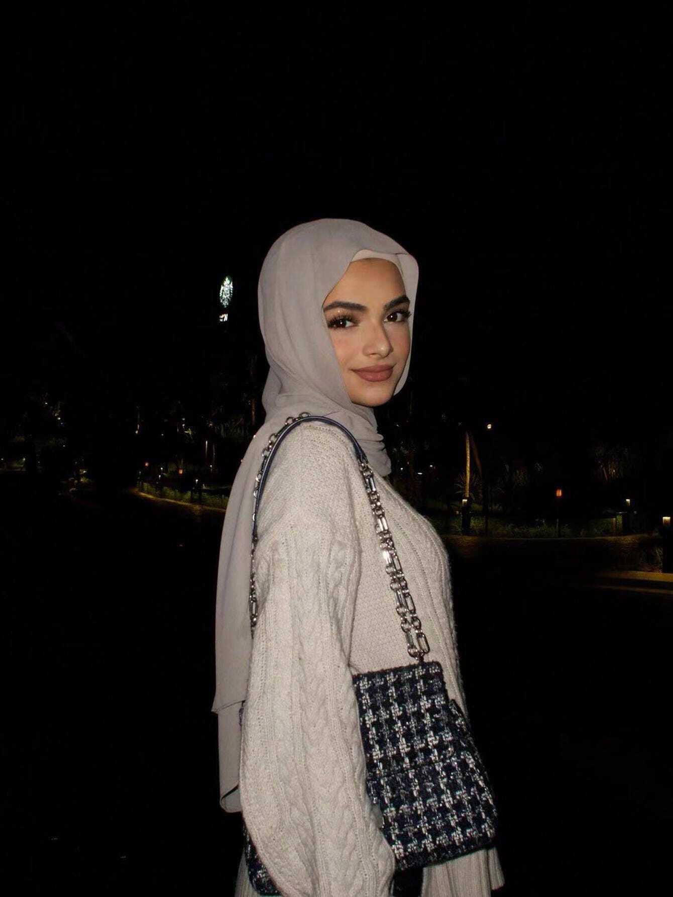 Faux Pearl Chiffon Hijab Scarf