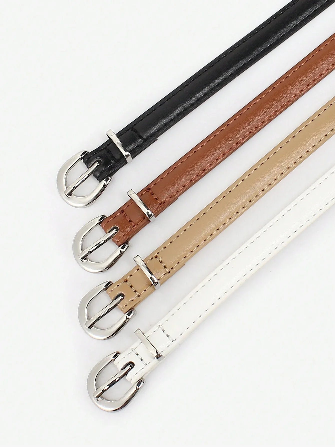 Women's Skinny Leather Belt Set