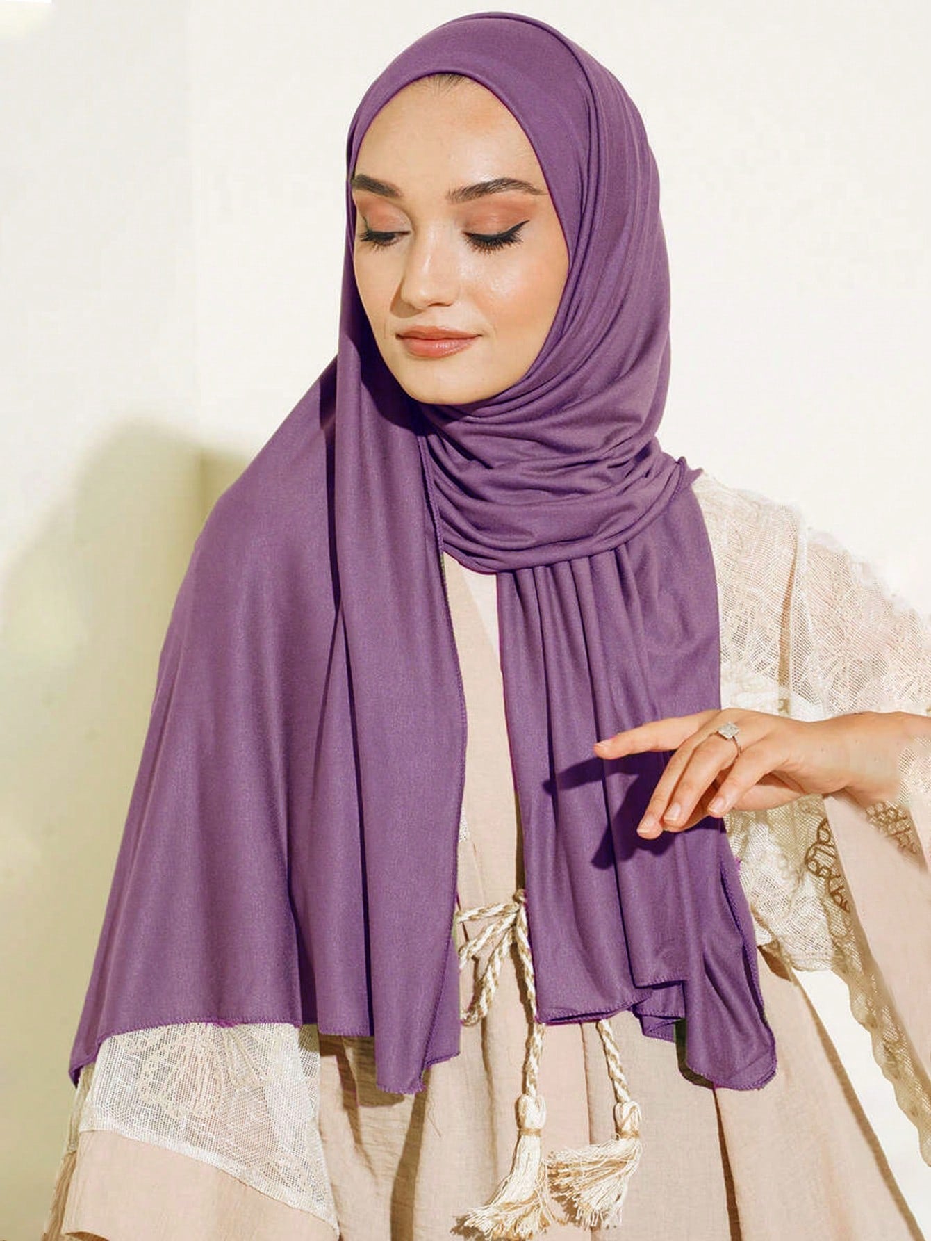 Large Solid Color Hijab Scarf