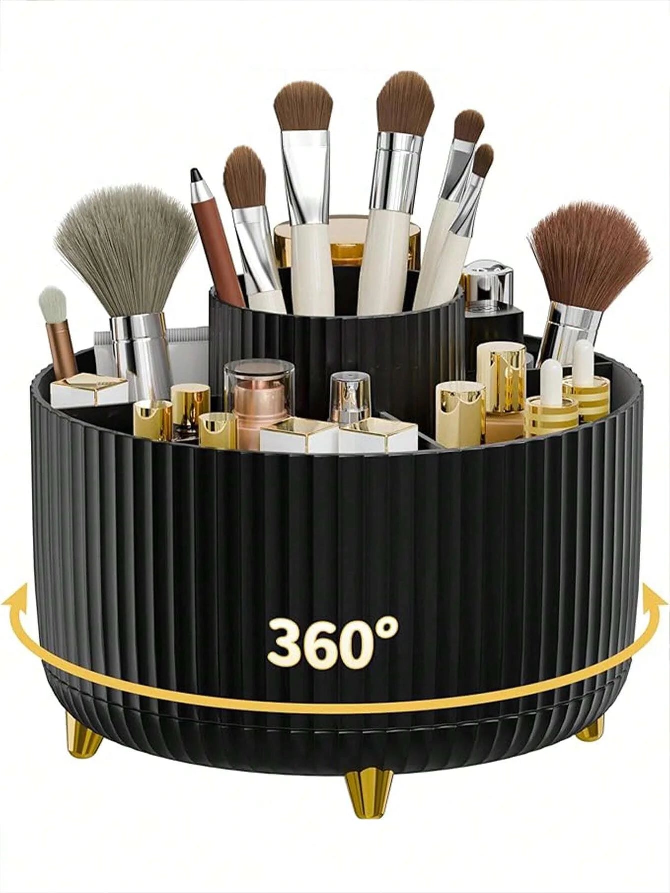 360° Rotating Makeup Brush Organizer