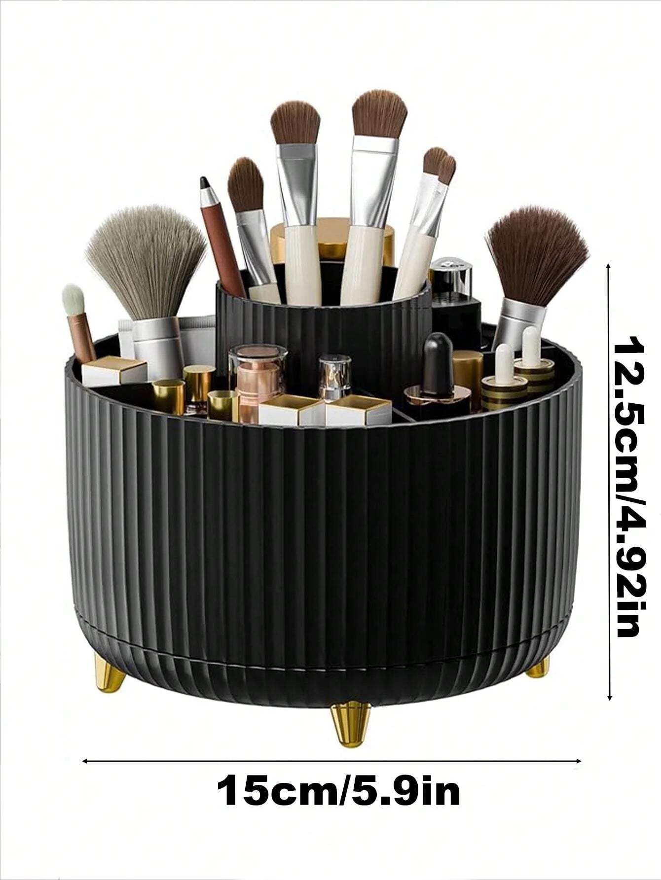 360° Rotating Makeup Brush Organizer