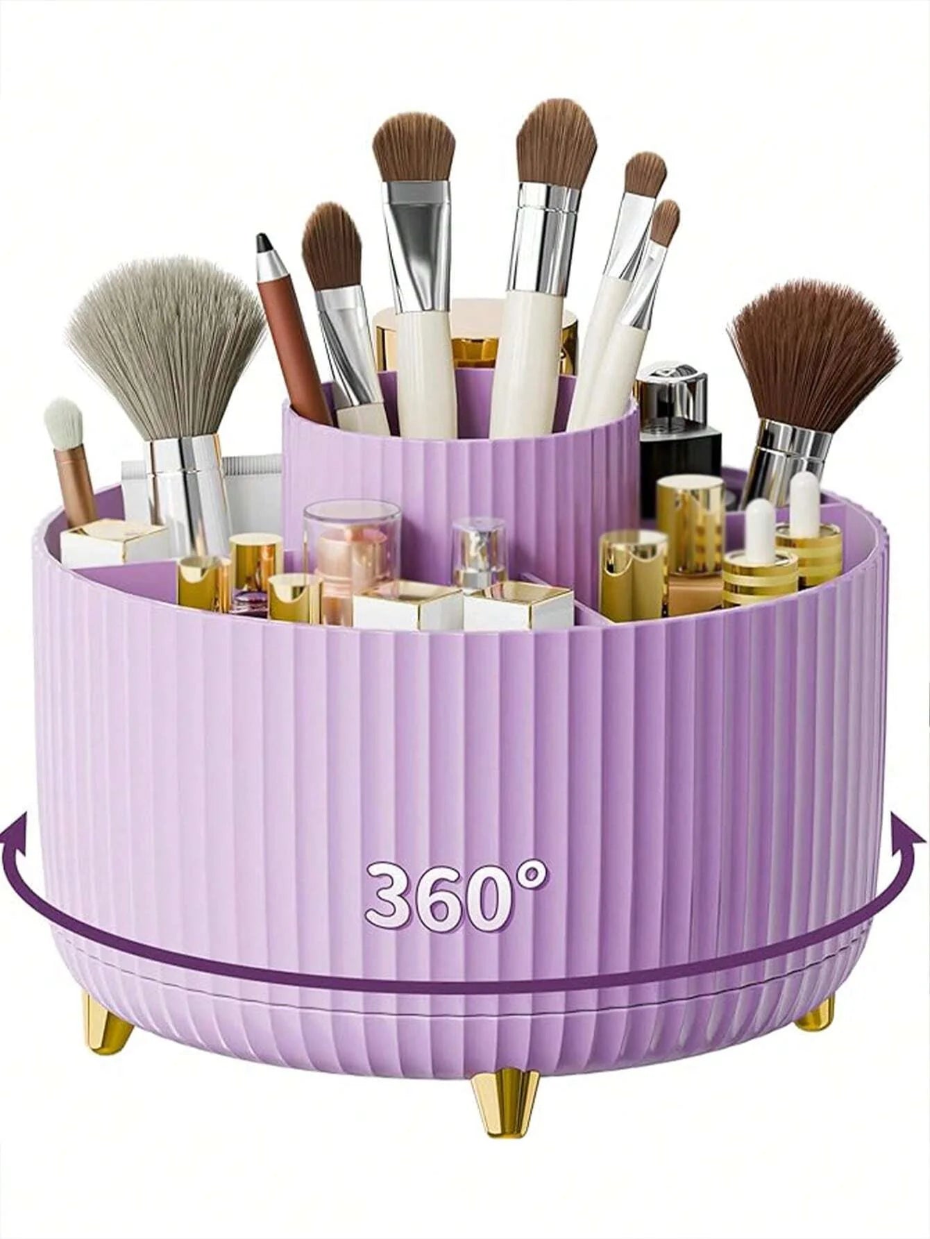 360° Rotating Makeup Brush Organizer