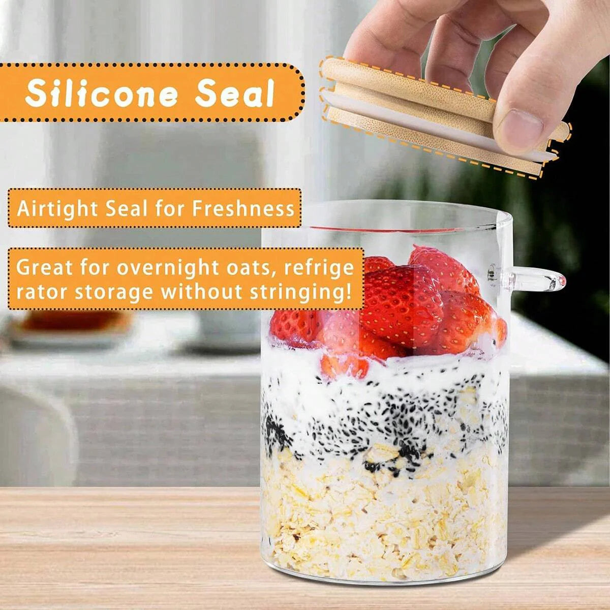 4PCS Glass Food Storage Jars