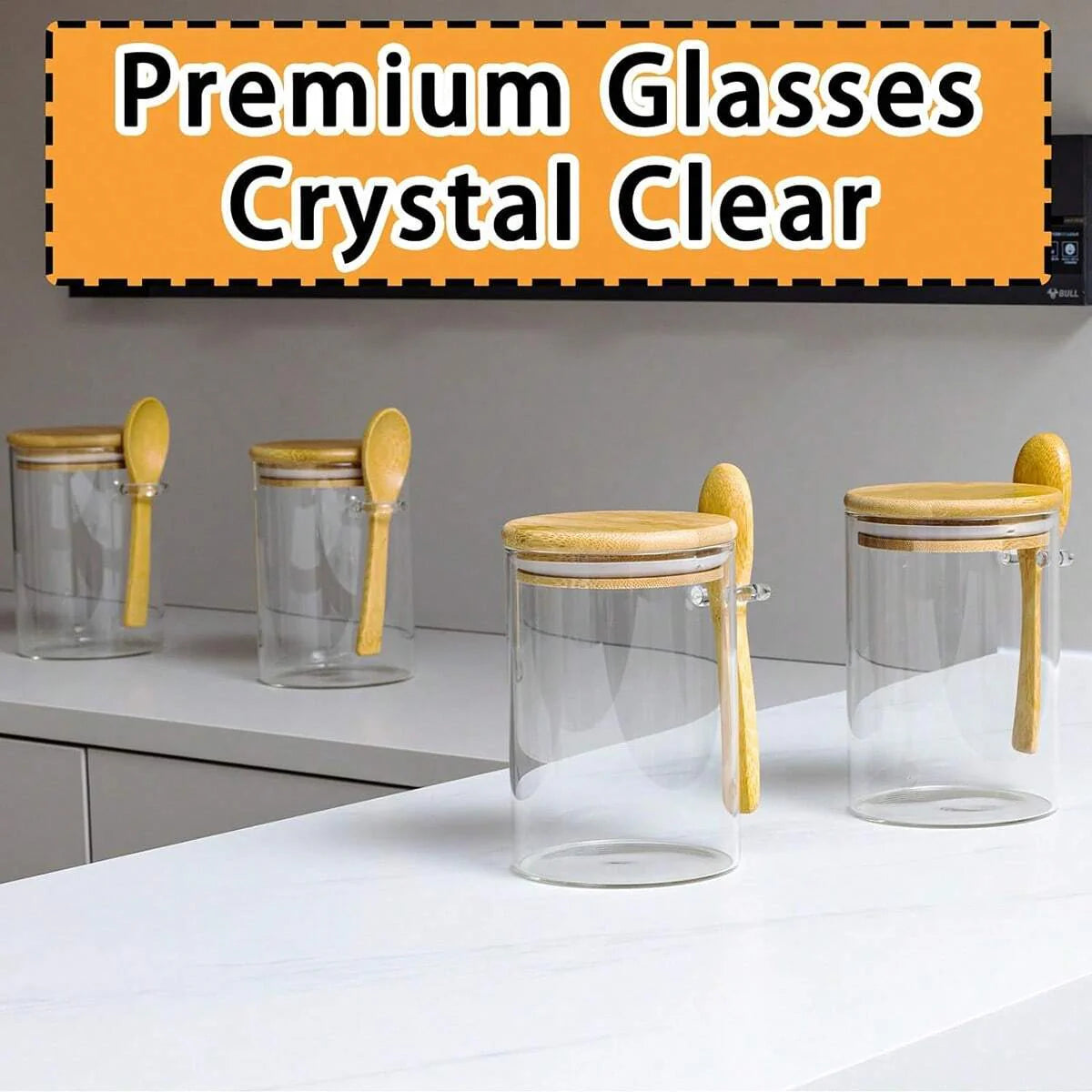 4PCS Glass Food Storage Jars
