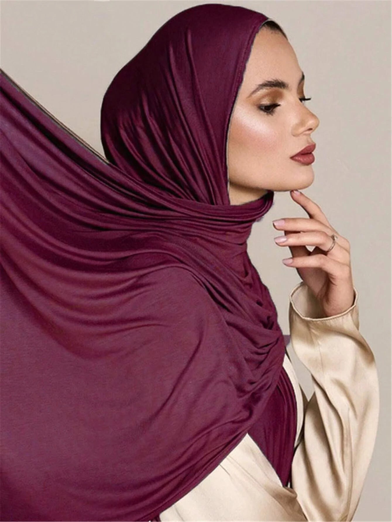Plus Size Knitted Headscarf Shawl