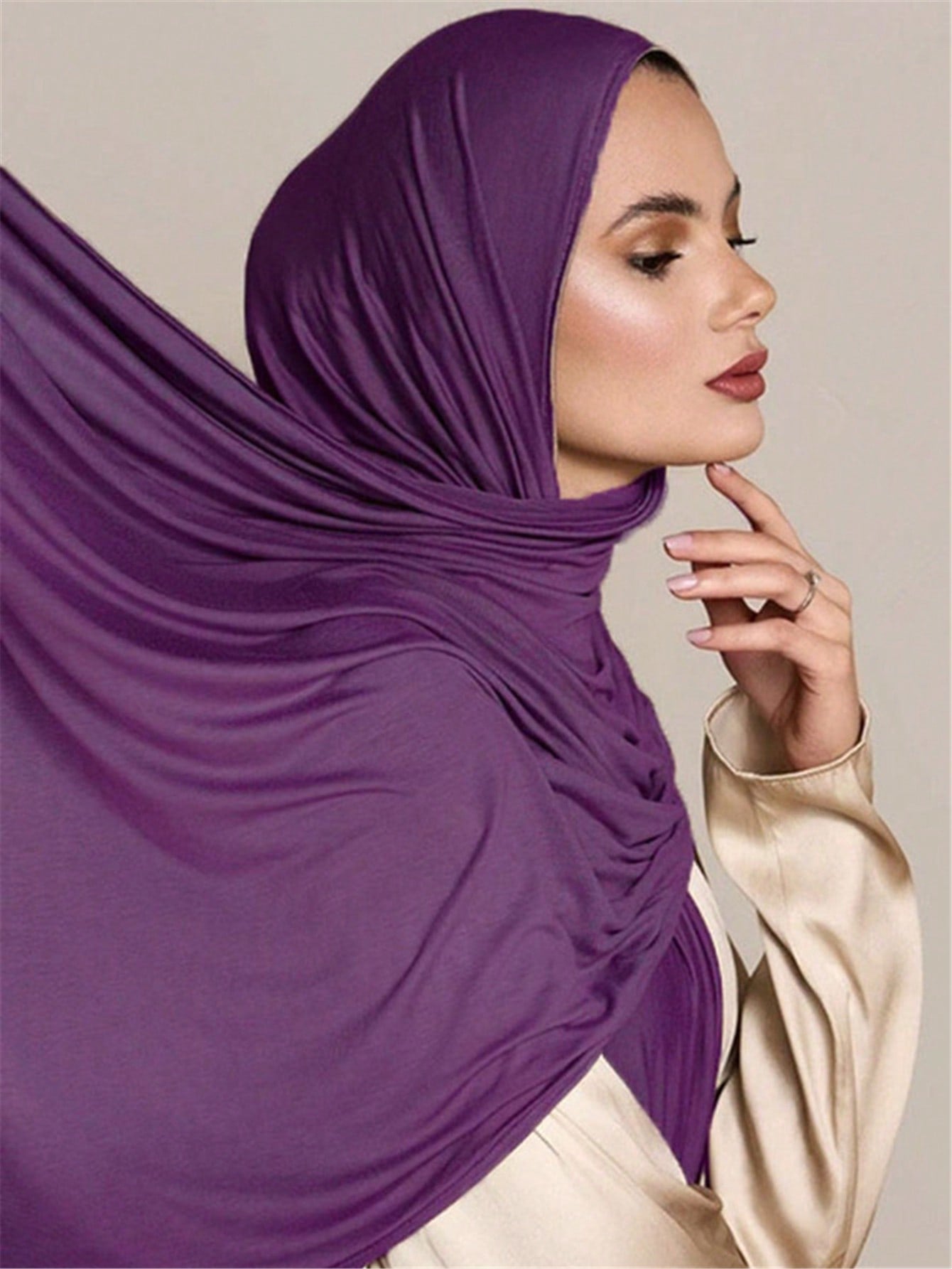Plus Size Knitted Headscarf Shawl