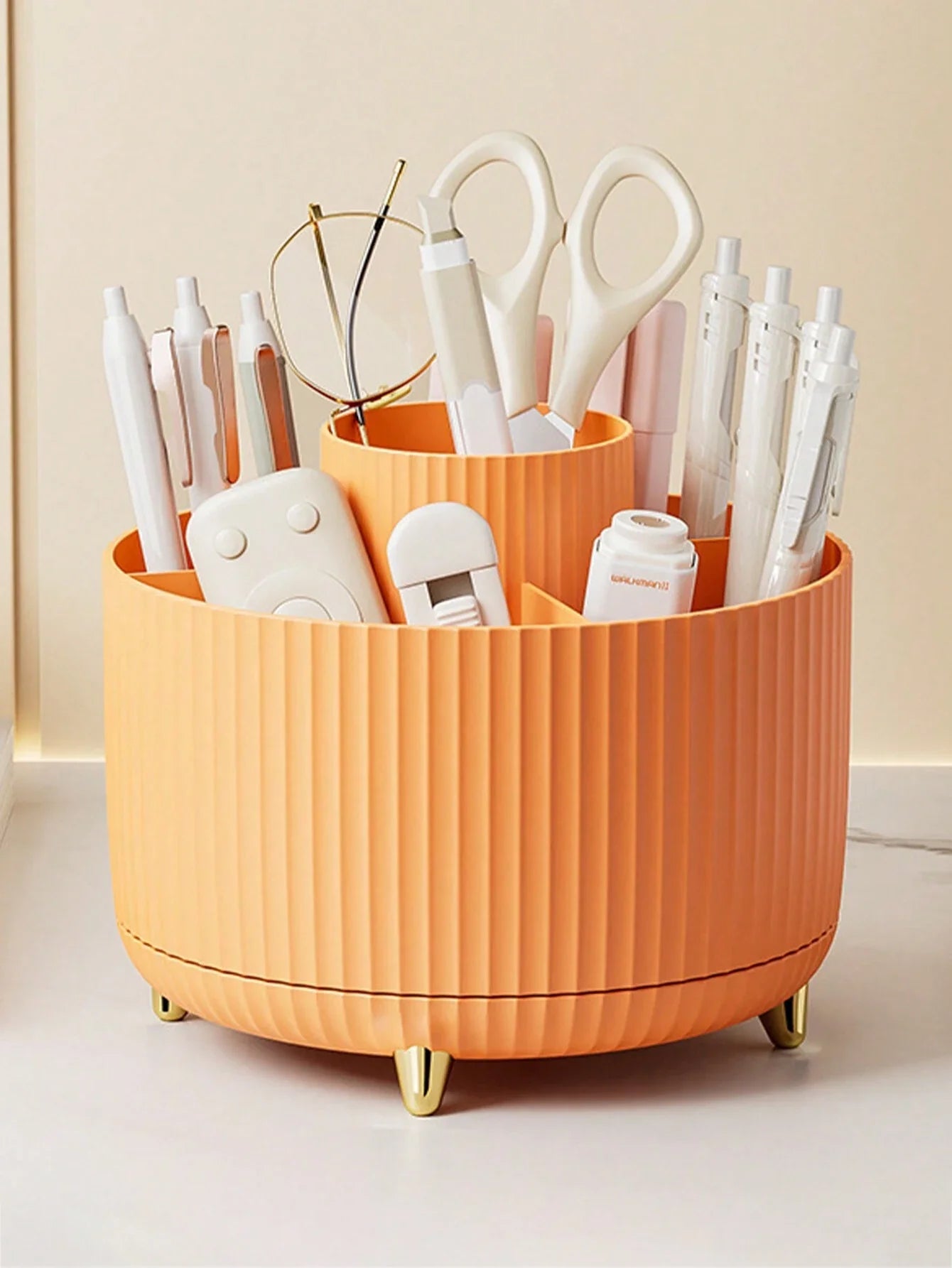 360° Rotating Makeup Brush Organizer