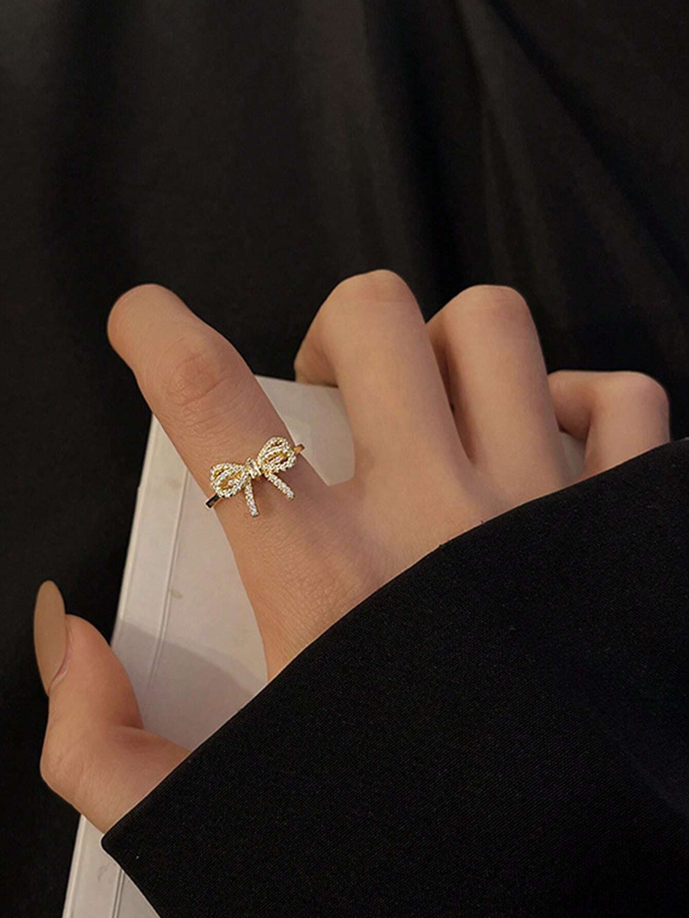 Women’s CZ Bowknot Open Ring