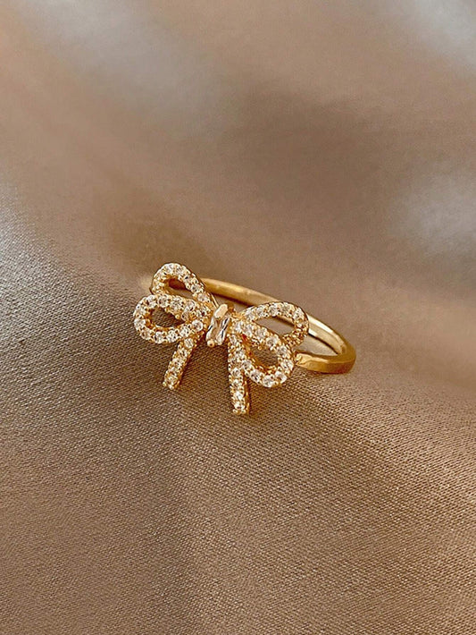 Women’s CZ Bowknot Open Ring