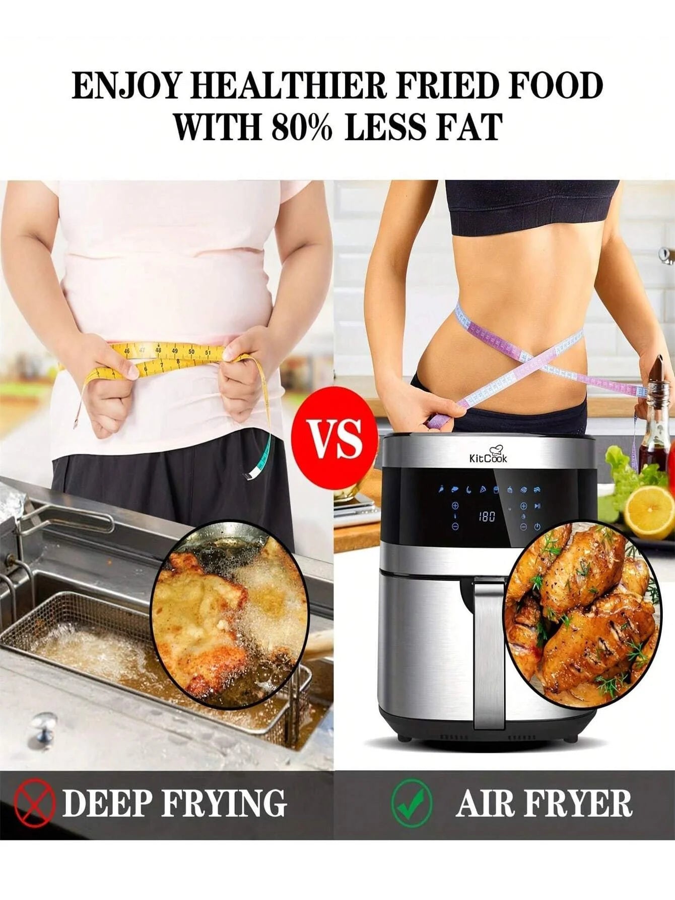KitCook 6.8QT Digital Air Fryer