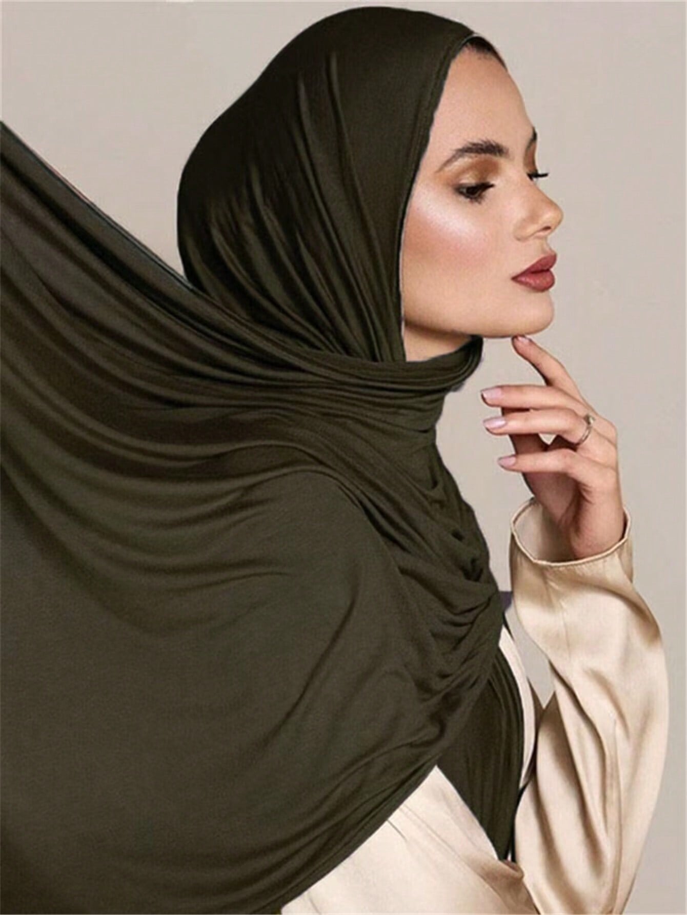 Plus Size Knitted Headscarf Shawl