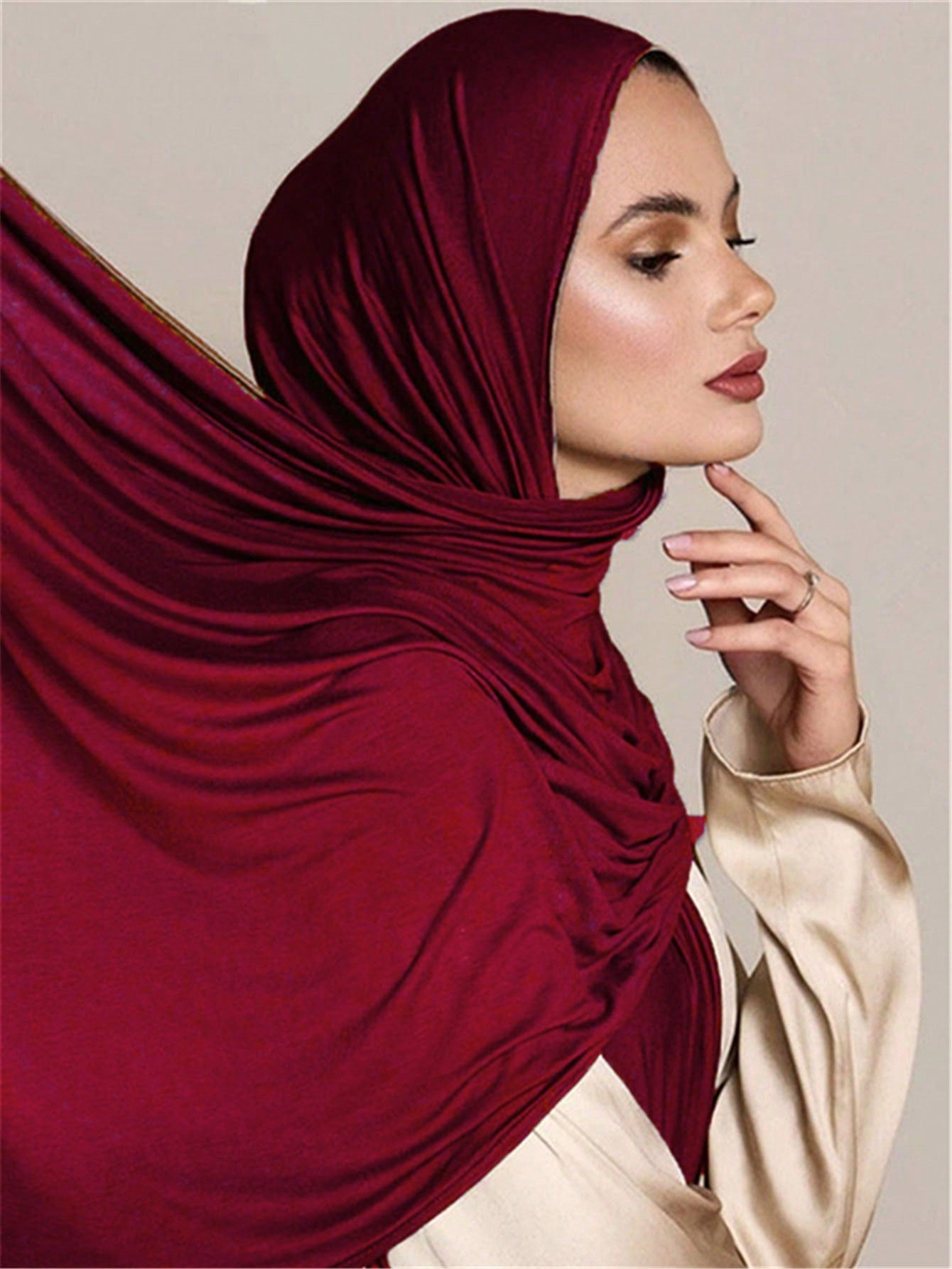 Plus Size Knitted Headscarf Shawl